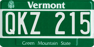 VT license plate QKZ215