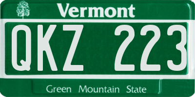 VT license plate QKZ223