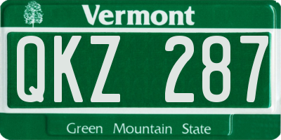 VT license plate QKZ287