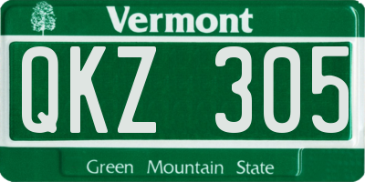 VT license plate QKZ305