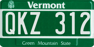 VT license plate QKZ312