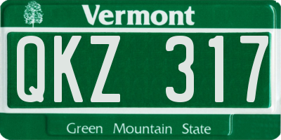VT license plate QKZ317