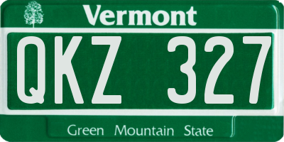 VT license plate QKZ327