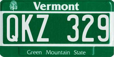 VT license plate QKZ329