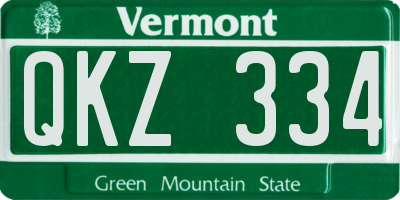 VT license plate QKZ334