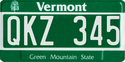 VT license plate QKZ345