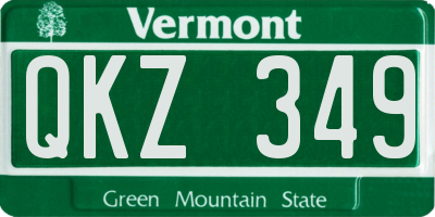 VT license plate QKZ349