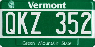 VT license plate QKZ352