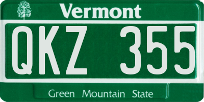 VT license plate QKZ355