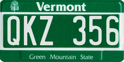 VT license plate QKZ356