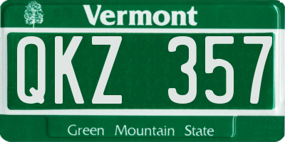 VT license plate QKZ357