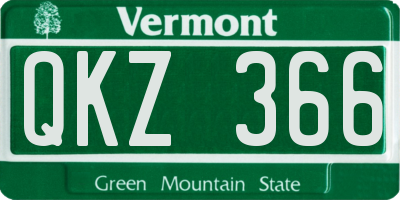 VT license plate QKZ366