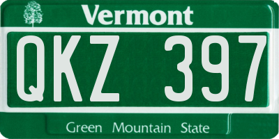 VT license plate QKZ397