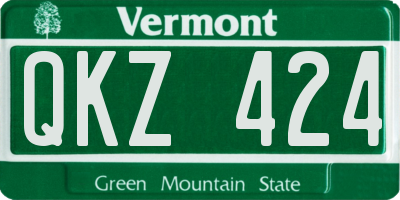 VT license plate QKZ424