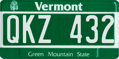 VT license plate QKZ432