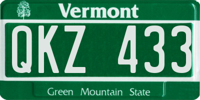VT license plate QKZ433