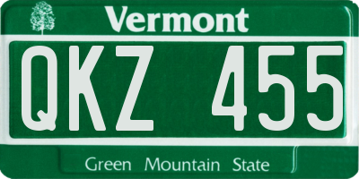 VT license plate QKZ455