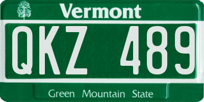 VT license plate QKZ489