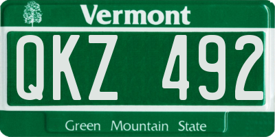 VT license plate QKZ492