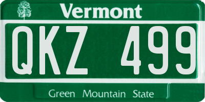 VT license plate QKZ499