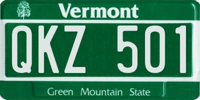 VT license plate QKZ501