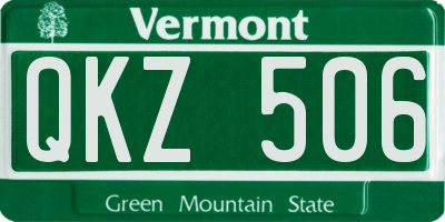 VT license plate QKZ506