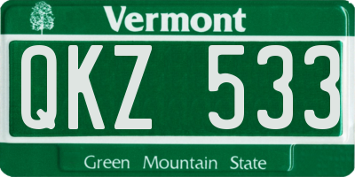 VT license plate QKZ533
