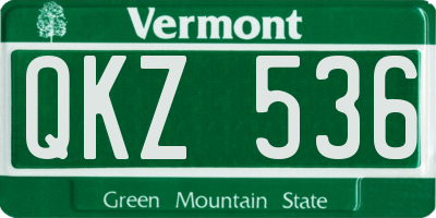 VT license plate QKZ536
