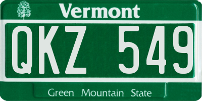 VT license plate QKZ549