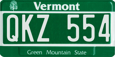 VT license plate QKZ554