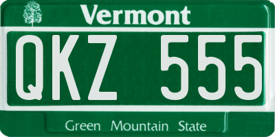 VT license plate QKZ555