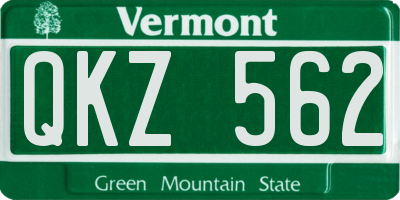 VT license plate QKZ562