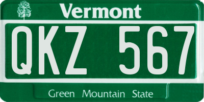 VT license plate QKZ567