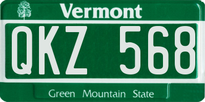 VT license plate QKZ568