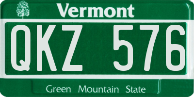 VT license plate QKZ576