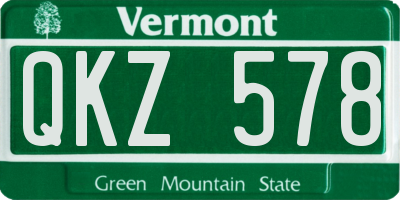 VT license plate QKZ578