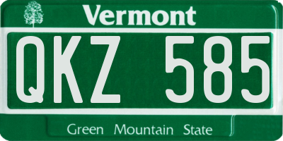 VT license plate QKZ585