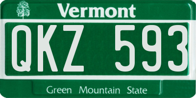 VT license plate QKZ593