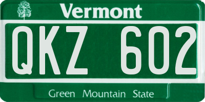 VT license plate QKZ602