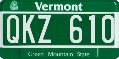 VT license plate QKZ610