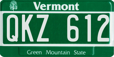 VT license plate QKZ612