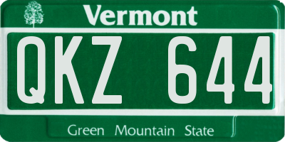 VT license plate QKZ644