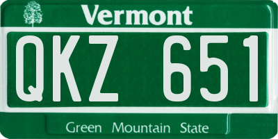 VT license plate QKZ651