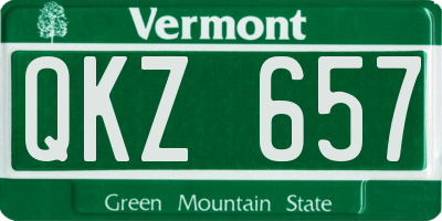 VT license plate QKZ657