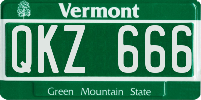 VT license plate QKZ666