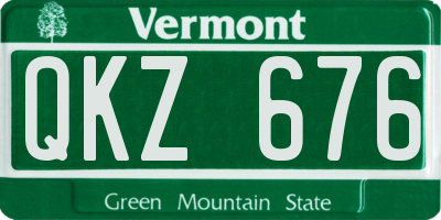 VT license plate QKZ676