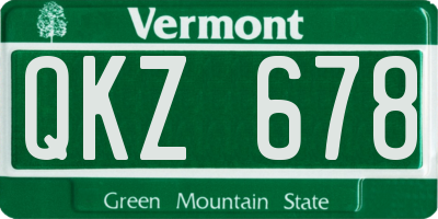 VT license plate QKZ678