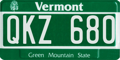 VT license plate QKZ680