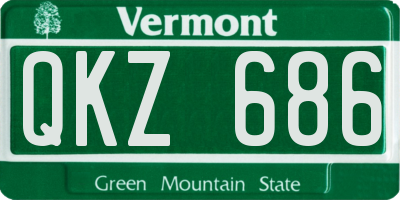 VT license plate QKZ686