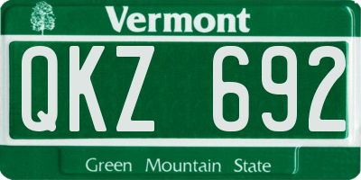 VT license plate QKZ692